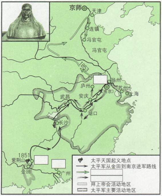 太平军进军路线图