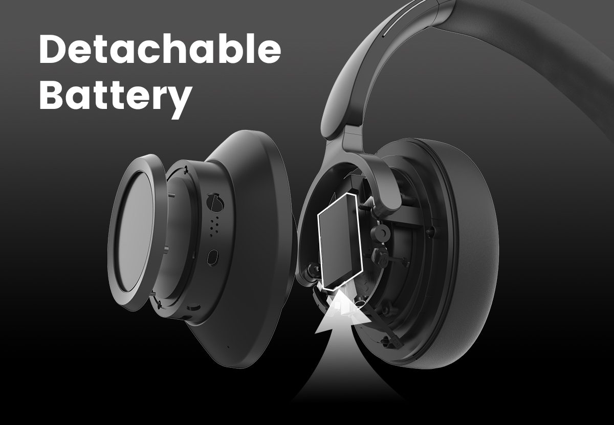 Detachable battery structure exploded view